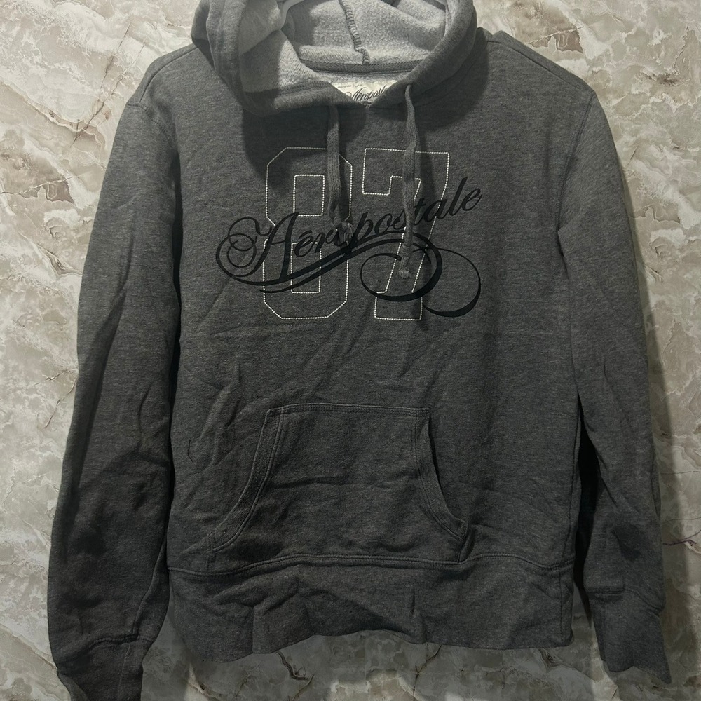 Aeropostale 87 Gray Pullover Hoodie Sweatshirt Women's XS Extra Small‎